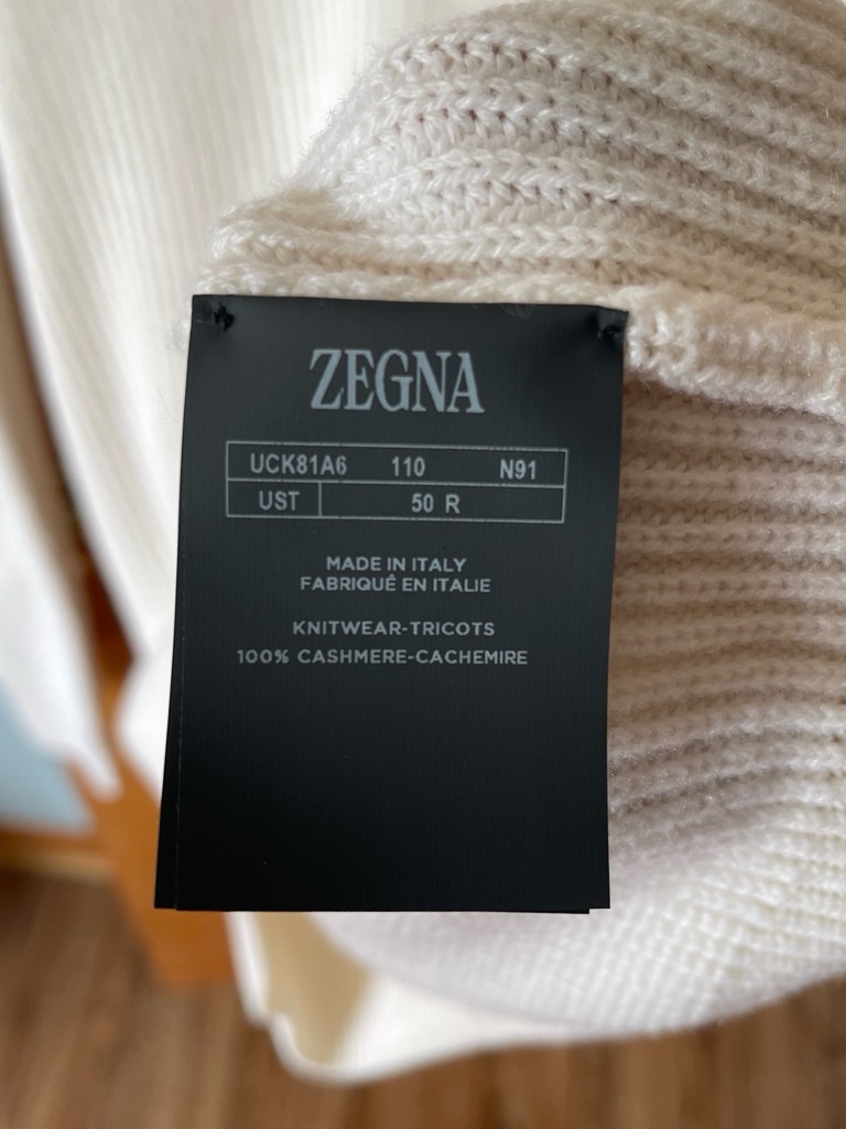 Men’s Cream Ribbed Crewneck Sweater — image 6 of 7